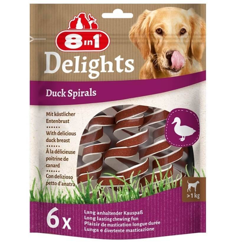 8in1 Delights Duck Spirals Ördekli Burgu Köpek Ödülü 6'lı 60 Gr