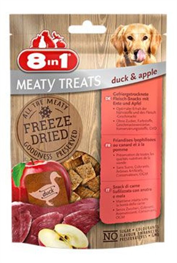 8in1 Freeze Dried 50 gr Tahılsız Ördekli Elmalı Kurutulmuş Köpek Ödülü