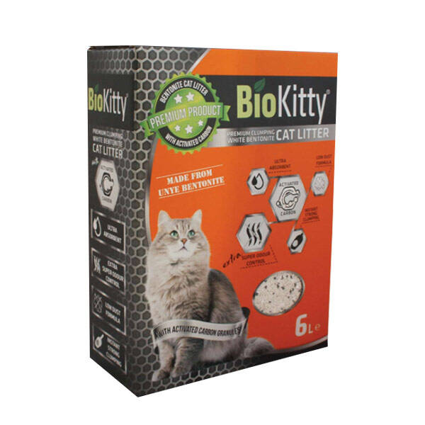 Biokitty Aktif Karbonlu İnce Taneli Kedi Kumu 6 LT