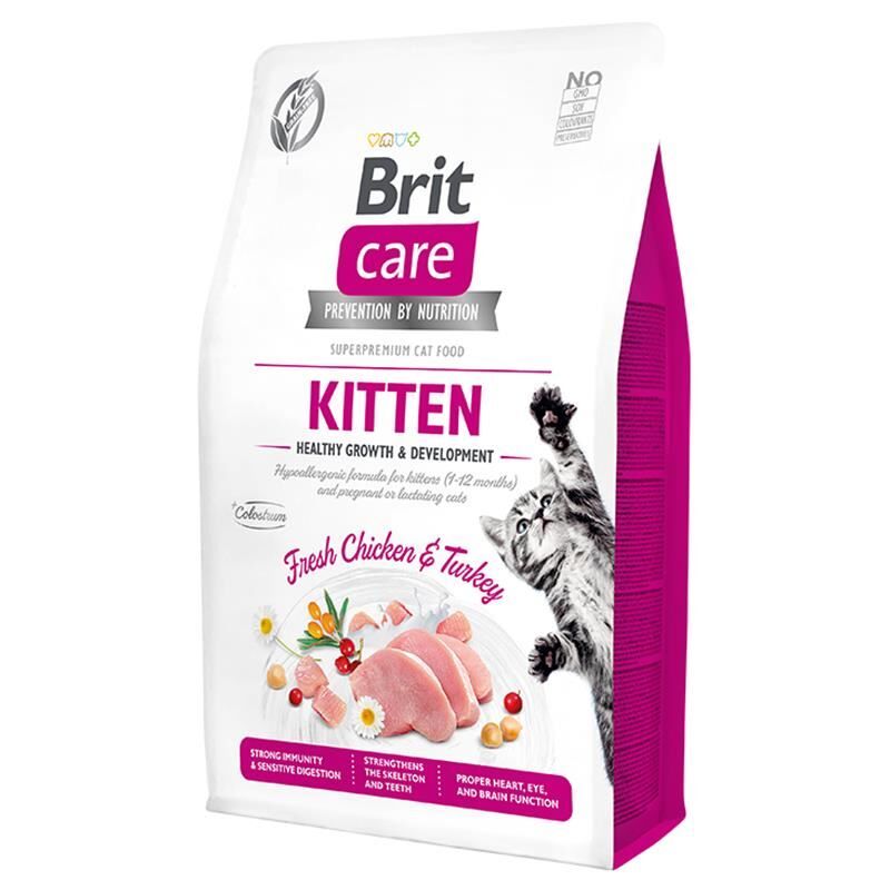 Brit Care Tahılsız Hypoallergenic Kitten Tavuk ve Hindili Yavru Kedi Maması 2 Kg