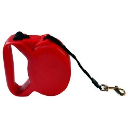 Dog Leash Otomatik Şerit Köpek Gezdirme Tasması Kırmızı 5 metre - Thumbnail