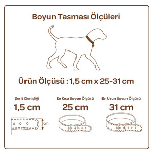 Doggie Dokuma Softlu Sade Köpek Boyun Tasması (1,5cm x 25-31cm -DSBT-1510 M) - Thumbnail