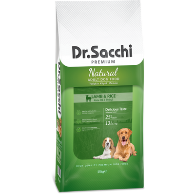 Dr. Sacchi Kuzu Etli Pirinçli Köpek Maması 15 KG
