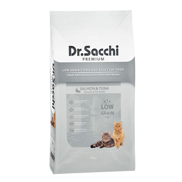 Dr.Sacchi Premium Düşük Tahıllı Kısır Kedi Maması 10 KG