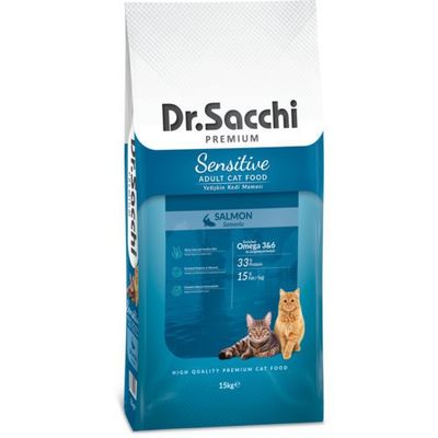Dr.Sacchi Premium Sensitive Somonlu Kedi Maması 15 KG
