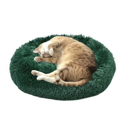 Dubex Ponchik Peluş Yuvarlak Kedi Yatağı Yeşil S