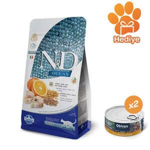 N&D Ocean Düşük Tahıllı Balıklı Portakallı Kedi Maması 1.5 KG - Thumbnail