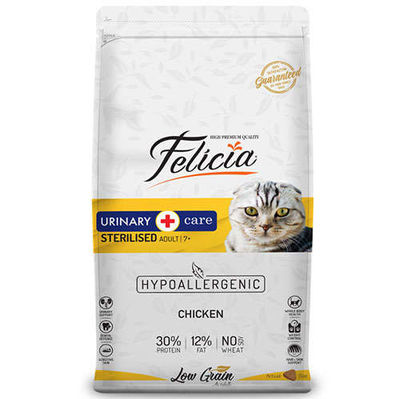 Felicia Düşük Tahıllı Kısırlaştırılmış Tavuklu Kedi Maması 12 KG