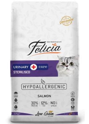 Felicia Düşük Tahıllı HypoAllergenic Somonlu Kısırlaştırılmış Kedi Maması 12 KG