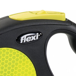 Flexi Neon Otomatik Şerit Köpek Tasması 25 KG - 5M Medium Sarı - Thumbnail