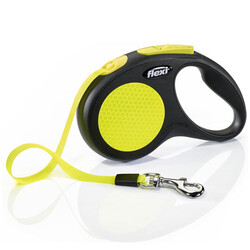 Flexi Neon Otomatik Şerit Köpek Tasması 25 KG - 5M Medium Sarı - Thumbnail