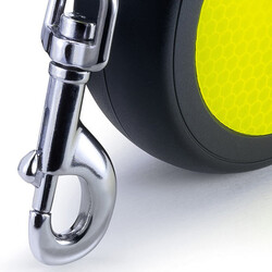Flexi Neon Otomatik Şerit Köpek Tasması 15 KG - 5M Small Sarı - Thumbnail
