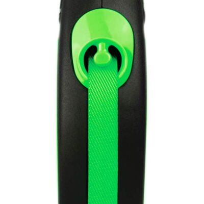 Flexi Neon Otomatik Şerit Köpek Tasması 25 KG - 5M Medium Yeşil