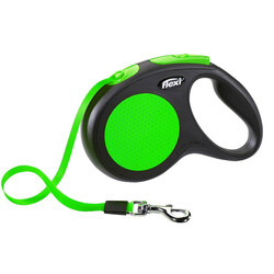 Flexi Neon Otomatik Şerit Köpek Tasması 25 KG - 5M Medium Yeşil - Thumbnail