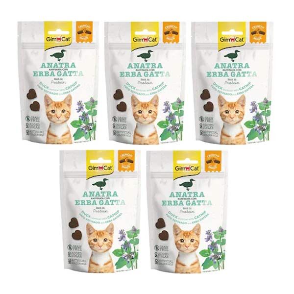 Gimcat Crunchy Snacks Ördek ve Kedi Otlu Tahılsız Kedi Ödülü 50 gr