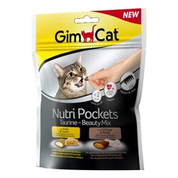 GimCat Nutripockets Kedi Ödülü Taurin&Beauty 150Gr - Thumbnail