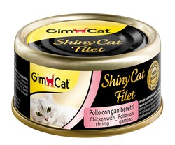 GimCat Shinycat Fileto Tavuk Ve Karidesli Kedi Konservesi 70 GR - Thumbnail