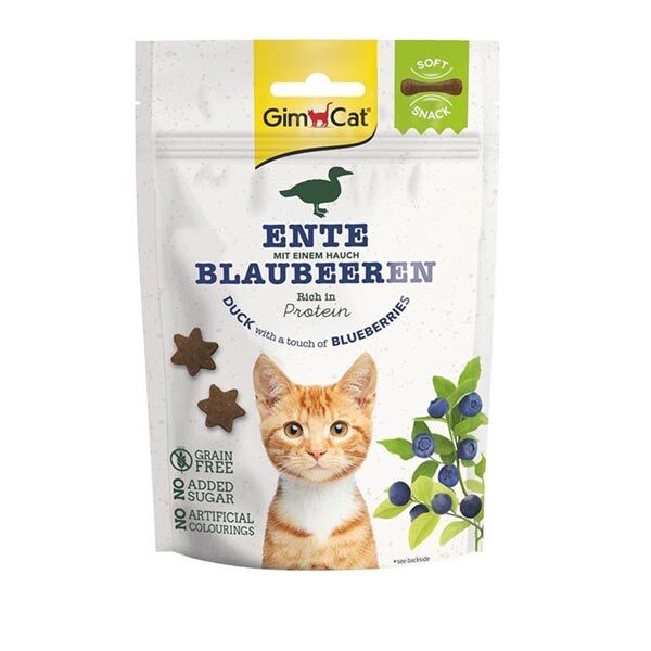 Gimcat Soft Snacks Duck & Blueberry Tahılsız Kedi Ödülü 60 gr