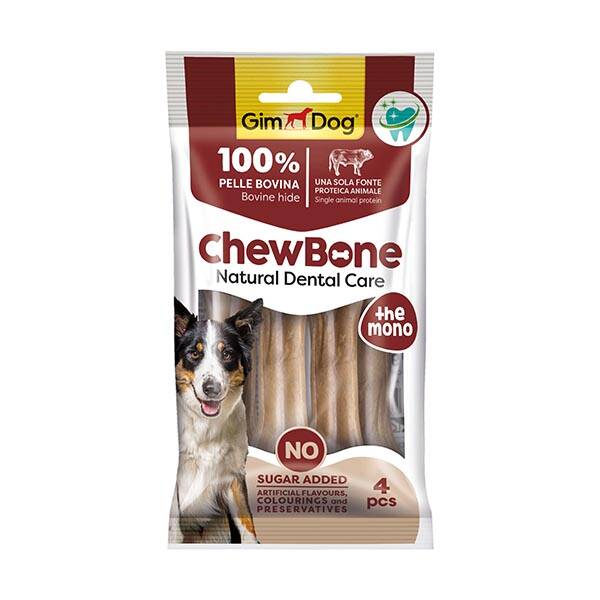 GimDog Chew Bones Press Köpek Çiğneme Kemiği 3,5’’ 80 gr 4lü Naturel