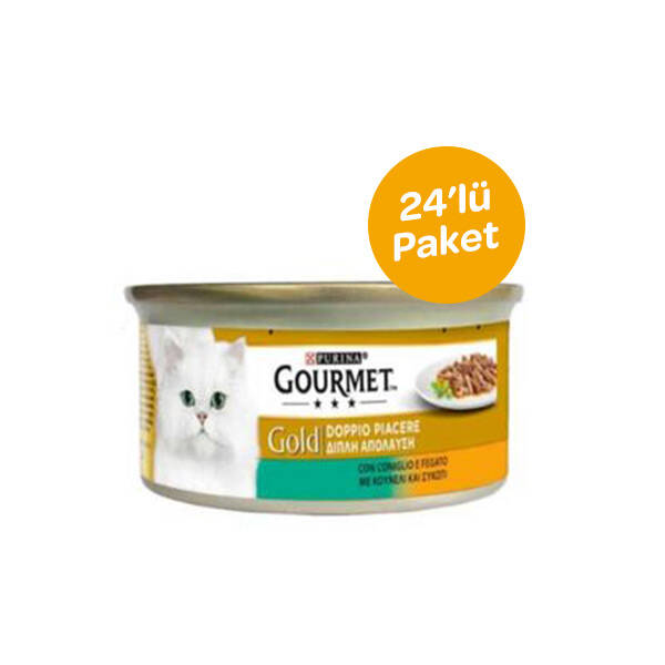 Gourmet Gold Ciğerli Tavşanlı Kedi Konservesi 85 gr x 24 Adet