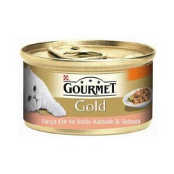 Gourmet Gold Parça Etli Alabalık Sebze Kedi Konservesi 85 GR * 24 Adet - Thumbnail