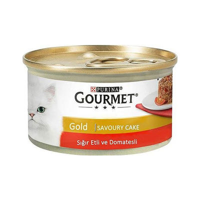 Gourmet Gold Savoury Cake Sığır Etli ve Domatesli Kedi Konservesi 85 Gr
