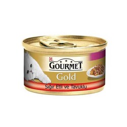 Gourmet Gold Sığır Eti ve Tavuklu Kedi Konservesi 85 Gr * 24 Adet - Thumbnail