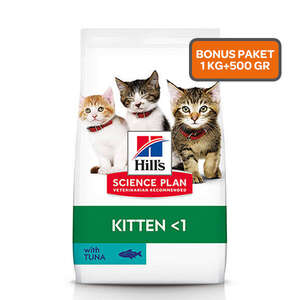 Hill's SCIENCE PLAN Ton Balıklı Yavru Kedi Maması 1kg + 500gr HEDİYE! - Thumbnail