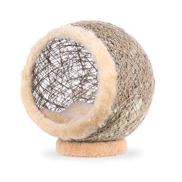 Küre Şeklinde Kedi Evi 45 CM Krem