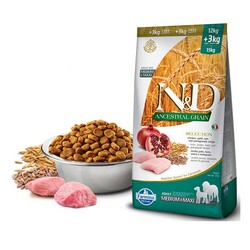 N&D Düşük Tahıllı Tavuklu Orta ve Büyük Irk Köpek Maması 12+3 Kg - Thumbnail