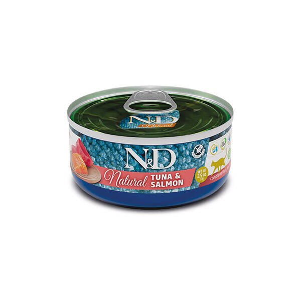 N&D Natural Ton Balıklı ve Somonlu Kedi Konservesi 70 gr
