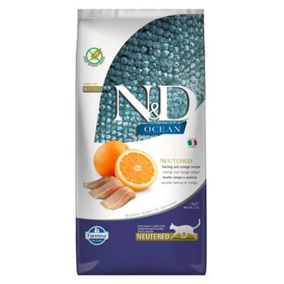 N&D Ocean Tahılsız Ringa Balığı Ve Portakallı Kısırlaştırılmış Kedi Maması 5 KG