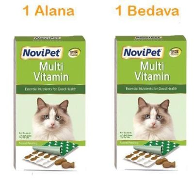 Novipet Multivitamin Kediler için Vitamin ve Mineral Takviyesi 40 Tablet ( 1 ALANA 1 BEDAVA )