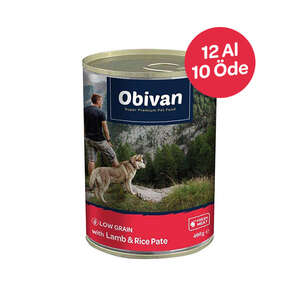 Obivan Düşük Tahıllı Kuzu Etli Pirinçli Ezme Köpek Konservesi 400 Gr x 12 Adet - Thumbnail