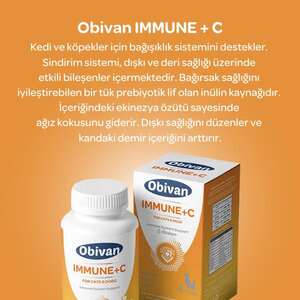 Obivan Immune C Kedi ve Köpekler İçin Bağışıklık Sistemi Desteği 75 Tablet - Thumbnail