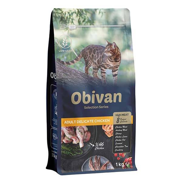 Obivan Selection Delicate Düşük Tahıllı Tavuklu Yetişkin Kedi Maması 1 kg