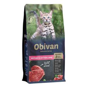 Obivan Selection Kitten Düşük Tahıllı Kuzu Etli Yavru Kedi Maması 1 kg - Thumbnail
