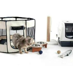 Pawingo Kedi ve Köpekler için Oyun Parkı 70 x 47 Cm Kırmızı - Thumbnail