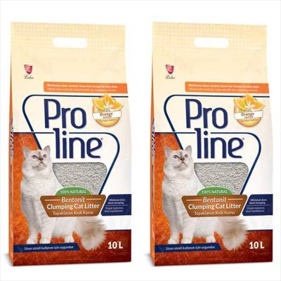 ProLine Topaklaşan Portakal Kokulu Kedi Kumu 10 LT * 2 Adet
