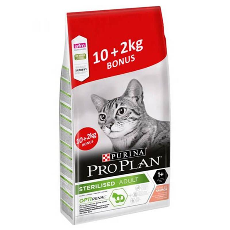 Pro Plan Sterilised Somonlu Kısırlaştırılmış Yetişkin Kedi Maması 10 kg + 2 kg HEDİYE!