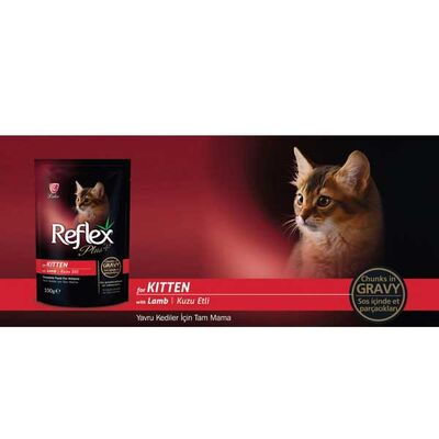 Reflex Plus Kitten Kuzu Etli Soslu Yavru Kedi Yaş Maması 100 Gr