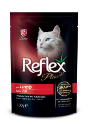 Reflex Plus Kuzulu Pouch Kedi Konserve Sos İçinde Et Parçacıklı 100 gr - Thumbnail