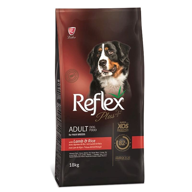 ​Reflex Plus Büyük Irk Kuzu Etli ve Pirinçli Köpek Maması 18 Kg