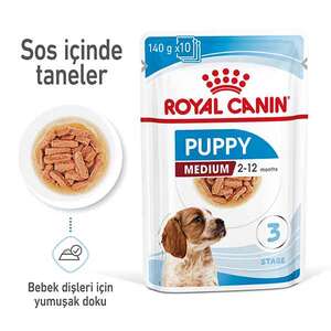 Royal Canin Medium Puppy Yaş Yavru Köpek Maması 140 gr - Thumbnail