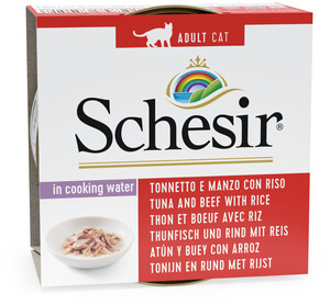 Schesir Ton Balığı Sığır Ve Pirinçli Yaş Kedi Maması 85 GR - Thumbnail