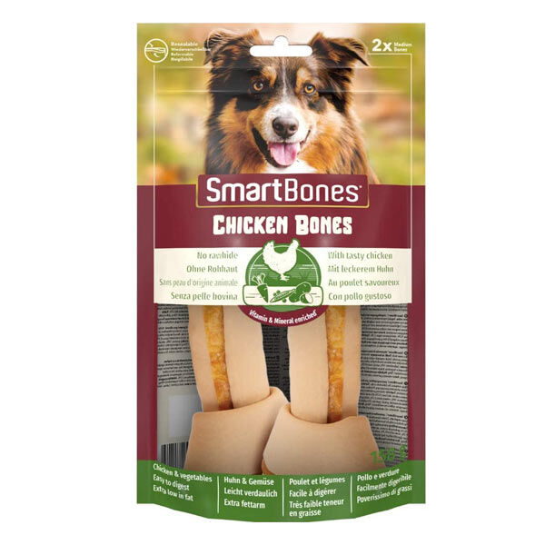 SmartBones Tavuklu Medium Köpek Ödül Kemiği 2 Adet 128 Gr