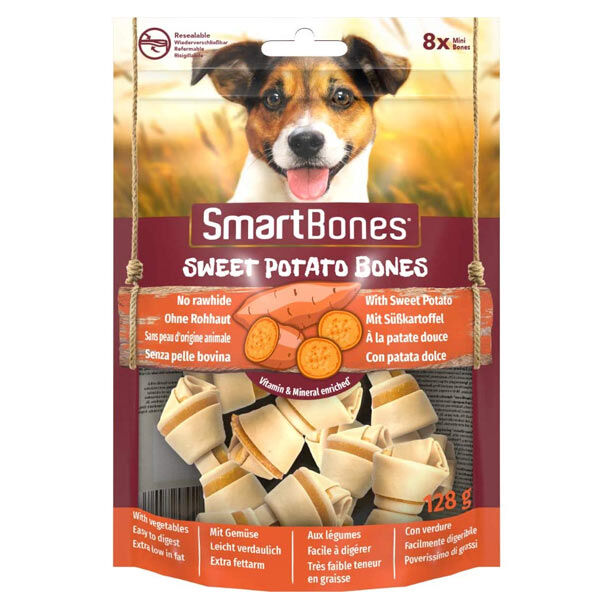 SmartBones Tavuklu ve Tatlı Patatesli Mini Köpek Ödül Kemiği 8 Adet 128 Gr