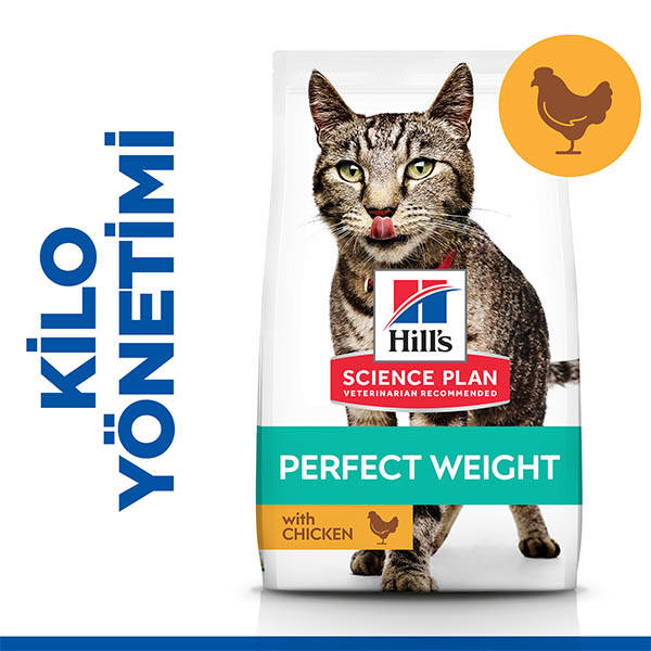 Hill's SCIENCE PLAN Perfect Weight İdeal Kilo için Tavuklu Yetişkin Kedi Maması 2,5kg