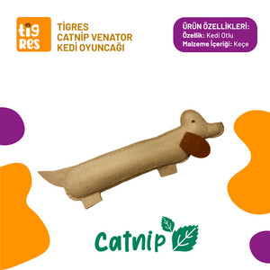 Tigres Venator Catnipli Köpek Şeklinde Kedi Oyuncağı - Thumbnail