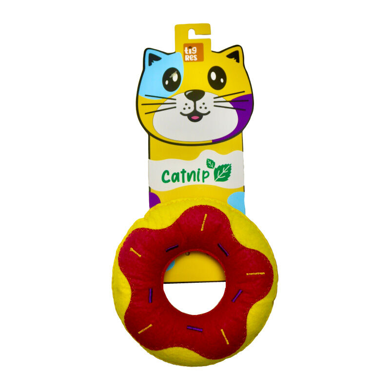 Tigres Venator Catnipli Sarı Donut Şeklinde Kedi Oyuncağı